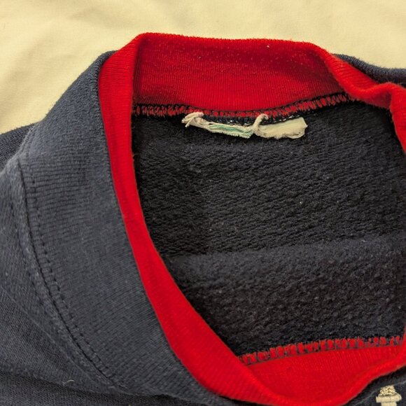 VTG Women Mc Energy Sportswear Christmas Navy Sweatshirt Sz XL Santa Rhinestone - Picture 4 of 5